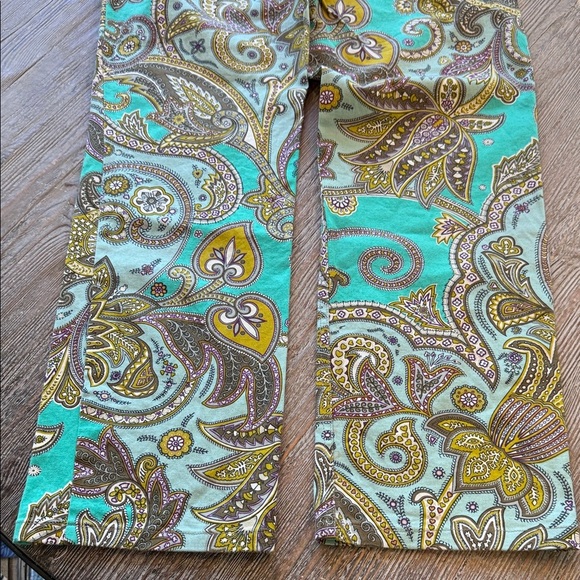 ETRO Paisley Print Pants in Green Purple Yellow 48 ITALY / 10 US - Picture 6 of 11